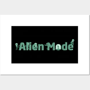 Alien mode cute aliens meditate playing hide seek graphic, UFO outer space lover cartoon, Men Women Posters and Art